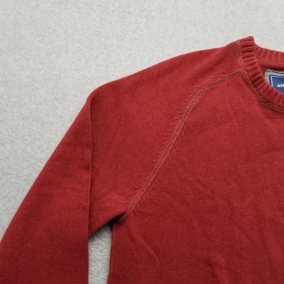 American Eagle Sweater Mens Large Red Pullover Crew Neck Casual - Picture 3 of 12